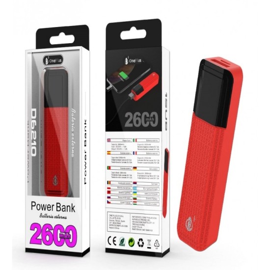  POWER BANK ONEPLUS D6210 2600MAH ROJO